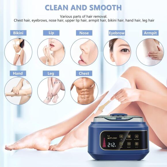 Smart Waxing Kit Wax Warmer For Hair Removal With Digital Display, 4.41lbs/2kg H - Picture 2 of 7